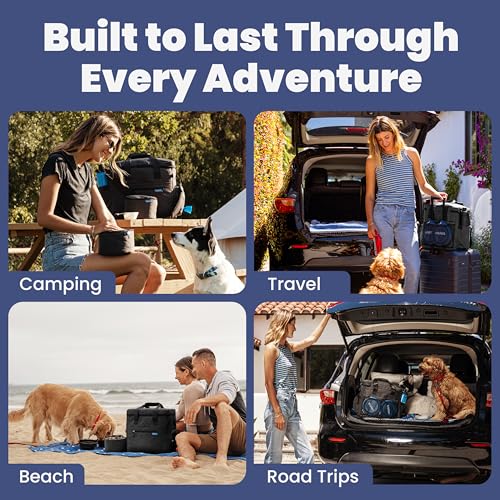 Image of Rubyloo Original Doggy Bag Dog Travel Bag for Supplies with Travel Bowls | 2 BPA-Free Collapsible Bowls, 2 Pet Food Containers, TSA-Ready, Road Trips, Camping, Weekend Getaways, Doggy Gift, Charcoal