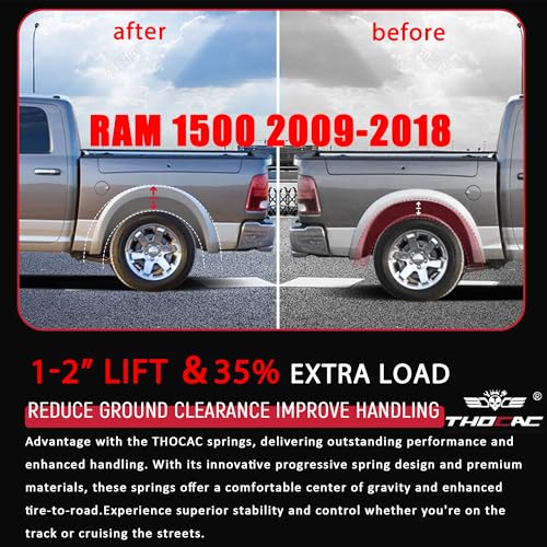 Image of 2PCS 1 inch-3.5 inch Lift Rear Heavy Duty Coil Spring for 2009-2018 Ram 1500 2WD 4WD with Extra 35% Load Capacity (Blue)