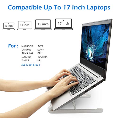 VIBOLA Laptop stand laptop holder, Tablet Mount Adjustable Laptop Elevator for Desk Bed Computer Stand Portable Notebook Cooling Stand, Tablet stand compatible for iPad Lenovo Samsung Dell MacBook Pro