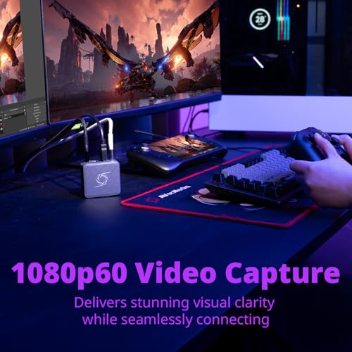 AVerMedia Capture Card for Streaming, 1080p60 HDMI Recording, Portable Switch 2 Dock, 100W GaN Fast Charging USB C Hub, TV Docking Station with 4K60 HDMI, Compatible with iPhone, iPad, Laptop, PC - Image 4