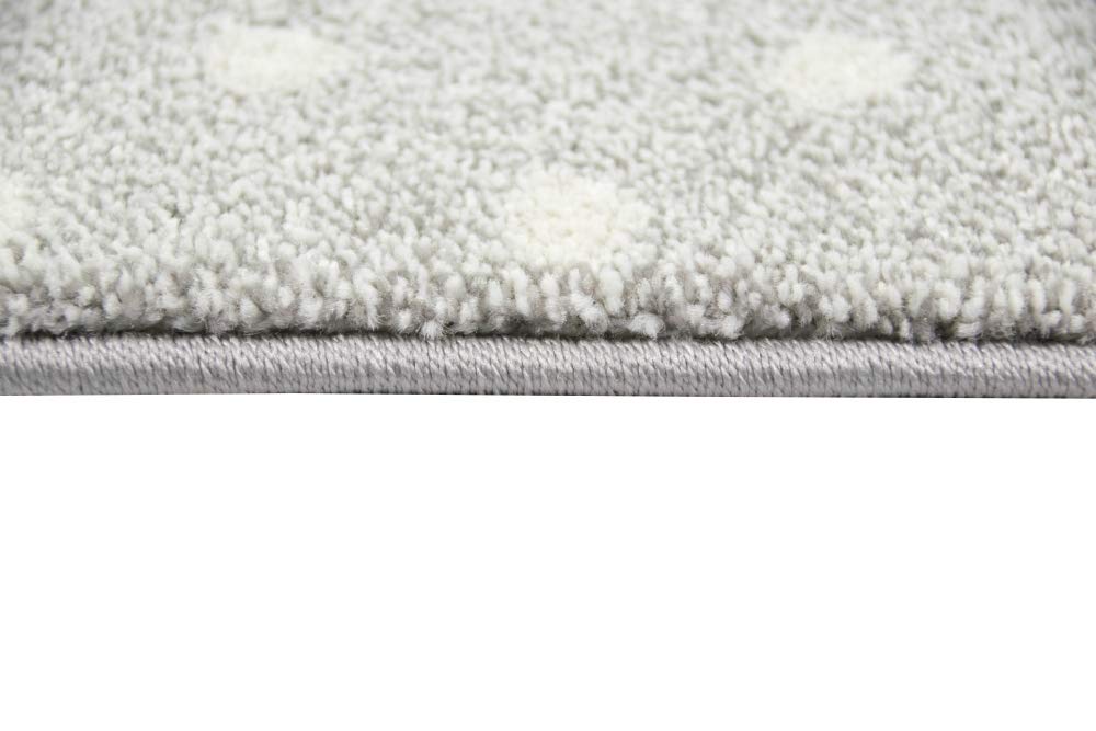 Merinos Kinderteppich Junge Teppich Kinderzimmer mit Stern Wolke in Blau Grau Creme Größe 160x230 cm