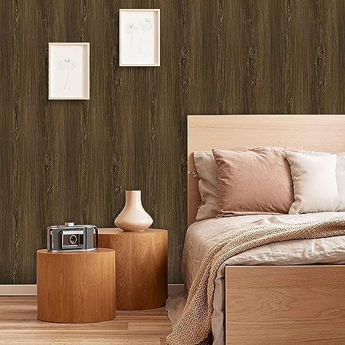 Image of SUNBIRD Wood Furniture Wallpaper Vinyl, Self-Adhesive Wood Wall Paper, Almirah,Kitchen Home Decoration 24in x 3 Meter (Plank Wood)