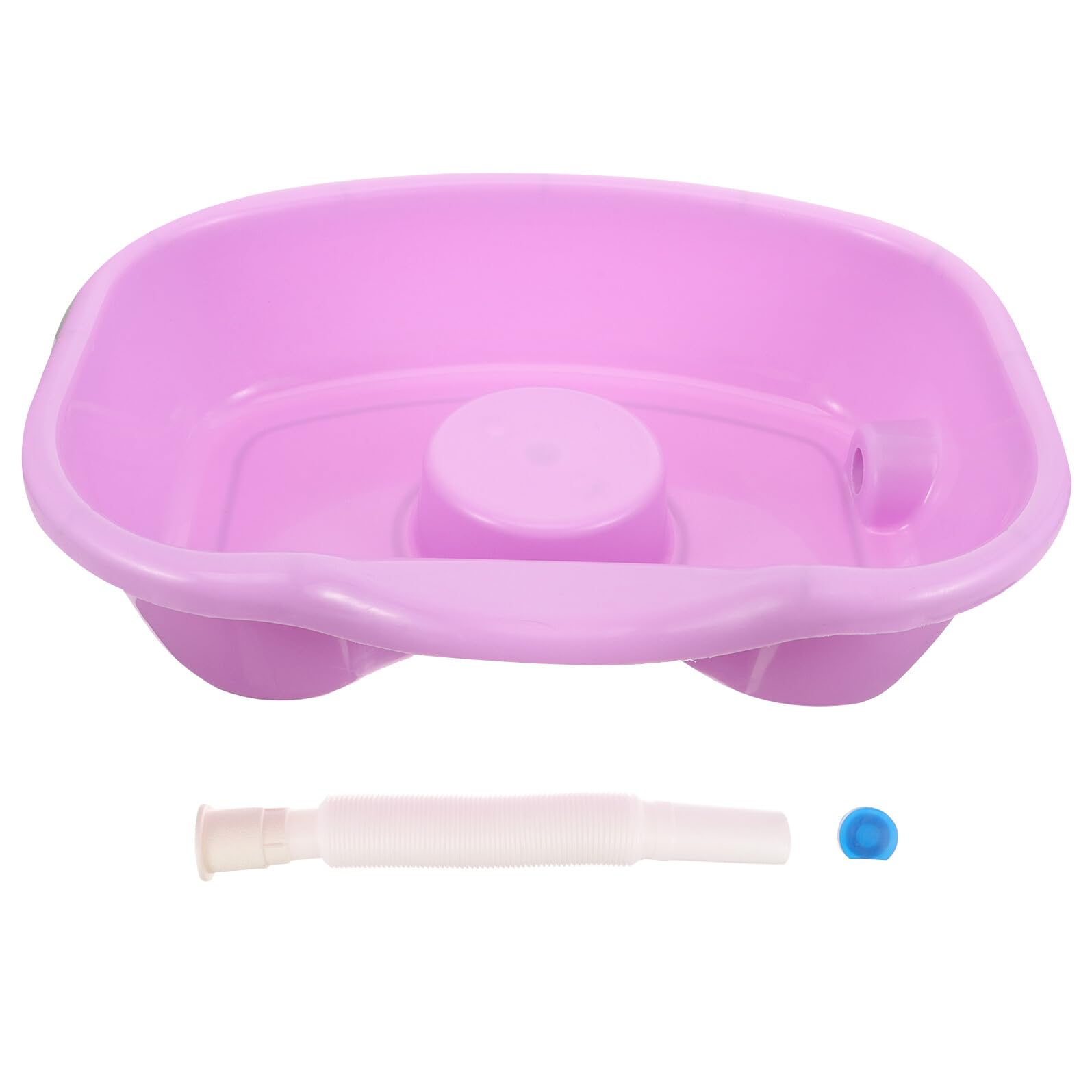 Abaodam Lavatesta Portatile in Plastica per Persone Costrette a Letto, Bacinella per Shampoo Poggiatesta Confortevole, Vassoio per Lavare i Chioma Anziani e Donne Incinte, Ausilio
