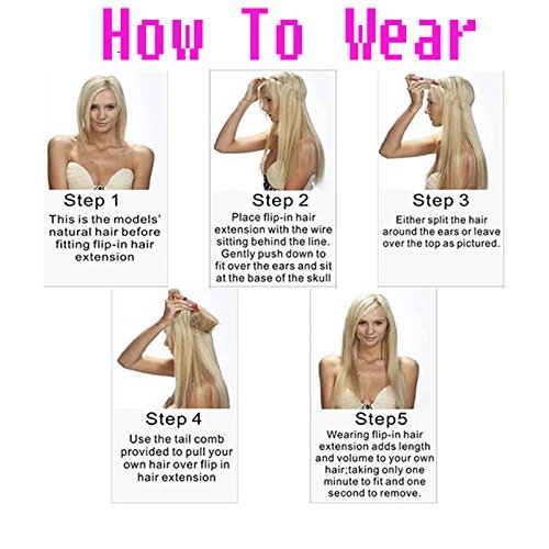 Secret Halo Hair Extensions Flip in Curly Wavy Hair Extension Synthetic Women Hairpieces 20" (4A) - Thumbnail 2