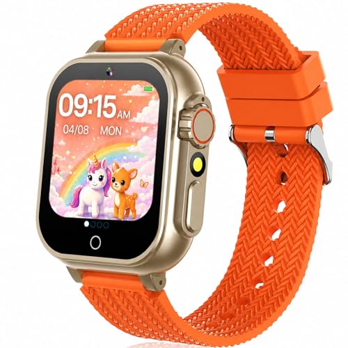 Image of Kids Smart Watch, Girls Boys Smartwatch with 26 Games Camera Video Recorder Player,Pedometer,Birthday Learning Toys Gifts for 4-10 Years Children (Orange)