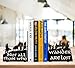 HeavenlyKraft Decorative bookends for Shelves, Heavy Metal Bookends, Unique Bookends, Non Skid Book Ends, Book Stopper for Home/Office Decor/Shelves, 7 X 5.51 X 4 in/Piece (with Quote on Product)