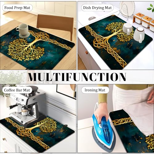 Image of Stove Top Cover for Electric Stove 28 inchx 20 inch, Tree of Life Heat Resistant Glass Top Stove Cover Protector, Glass Cooktop Covers, Kitchen Electric Flat Stove Top Covers