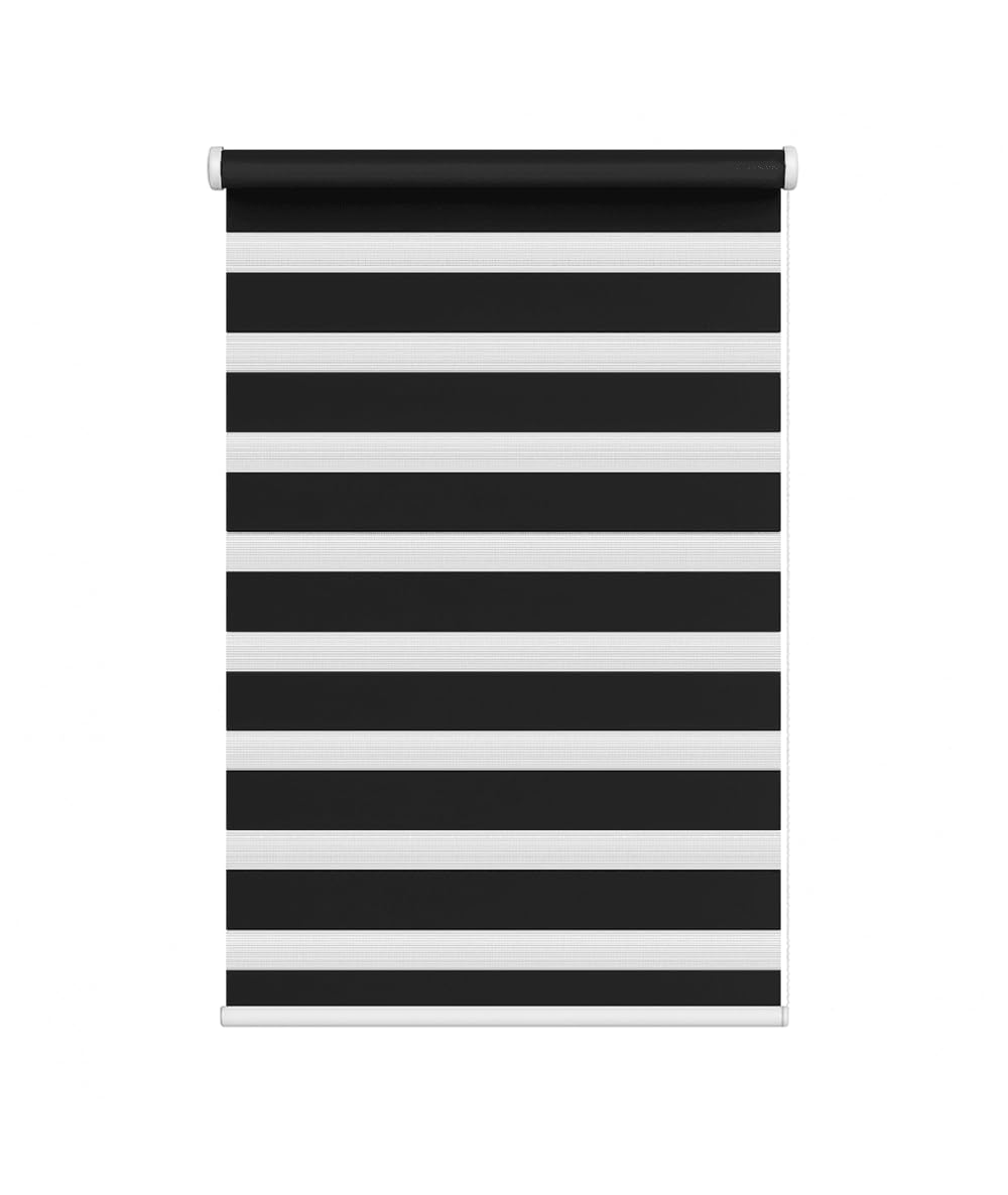 New Edge Blinds Black Day & Night Zebra Roller Blind (165Cm Drop) - 175Cm