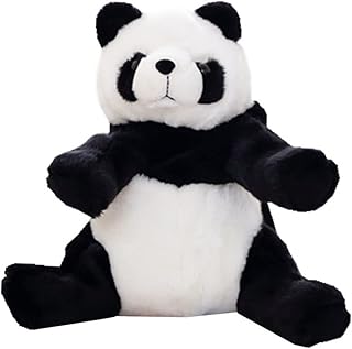 SHERCHPRY 1 mochila de animais de pelúcia para meninas, minibolsa, animais para crianças, urso animal, mochila de pelúcia, panda de pelúcia, bolsa infantil, boneca panda presente para crianças, almofada preta de desenho animado, Preto, 36*22cm, Centímetro