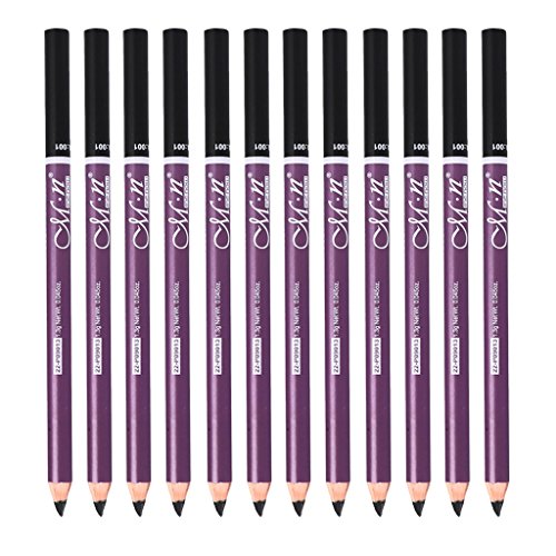 12-Piece Beauty Eyebrow Pencil Set with Brush for Perfect Makeup, & -Sweat, for Beginners, Black/Dark Brown/Brown, Trending Makeup Tool - Black image 3