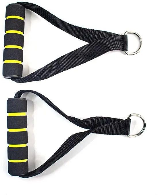 2 Fitness Gym Equipment Pulldown Attachments Cable Machine Exercise Handles Multi-Training Bar ()-image-6