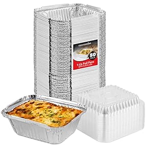Stock Your Home 1 Lb Small Aluminum Pans with Lids (50 Pack) Foil Pans + Clear Plastic Lids, Disposable Cookware, Takeout Trays with Lids – To Go Disposable Food Containers for Restaurants & Catering