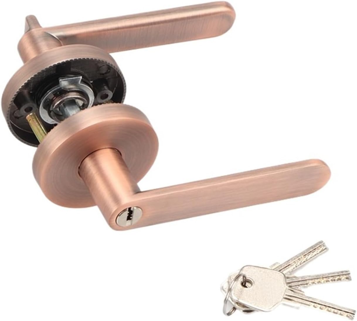 Three-Pole Handle Lock Single Tongue Lock Indoor(Honggu- with Key)