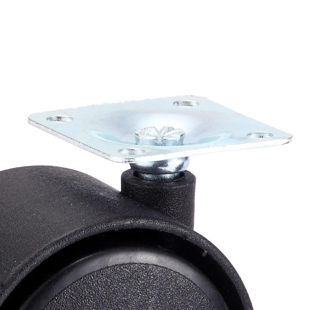 2 Ruedas giratorias para Silla, Ruedas para Muebles, 30 mm, M8, con Tornillo/Placa, Ruedas giratorias de Repuesto para Carrito, Freno silencioso, protección.