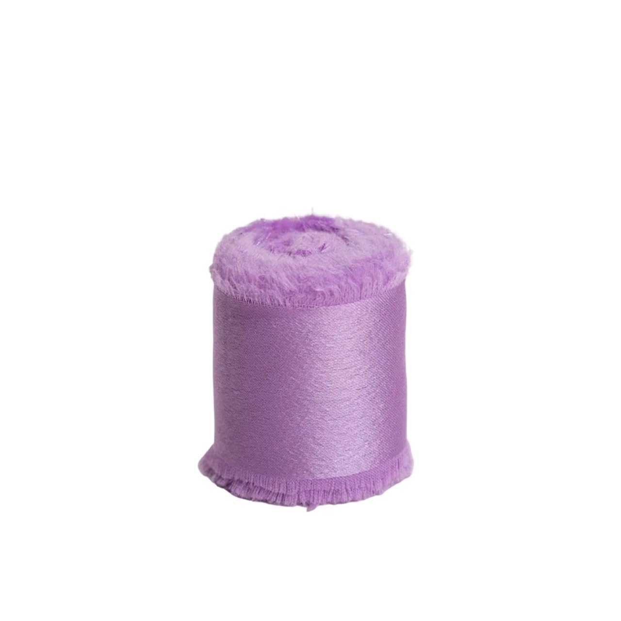 Cinta De Regalo 4/6 Uds. Cintas de 5 Yardas de satén con Bordes deshilachados, Cinta Suave Hecha a Mano for Ramos de invitación de Boda, decoración DIY for Fiesta de cumpleaños(Purple,6pcs)