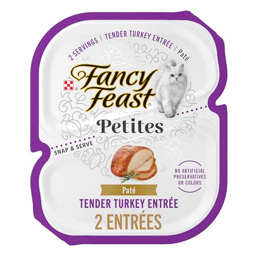 Image of Purina Fancy Feast Petites Tender Turkey Entree Gourmet Wet Cat Food Pate - (Pack of 12) 2.8 oz. Tubs