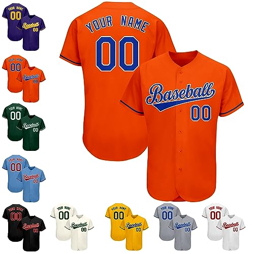 Custom Hip Hop Baseball Jersey, Personalized Button Down for Men Youth