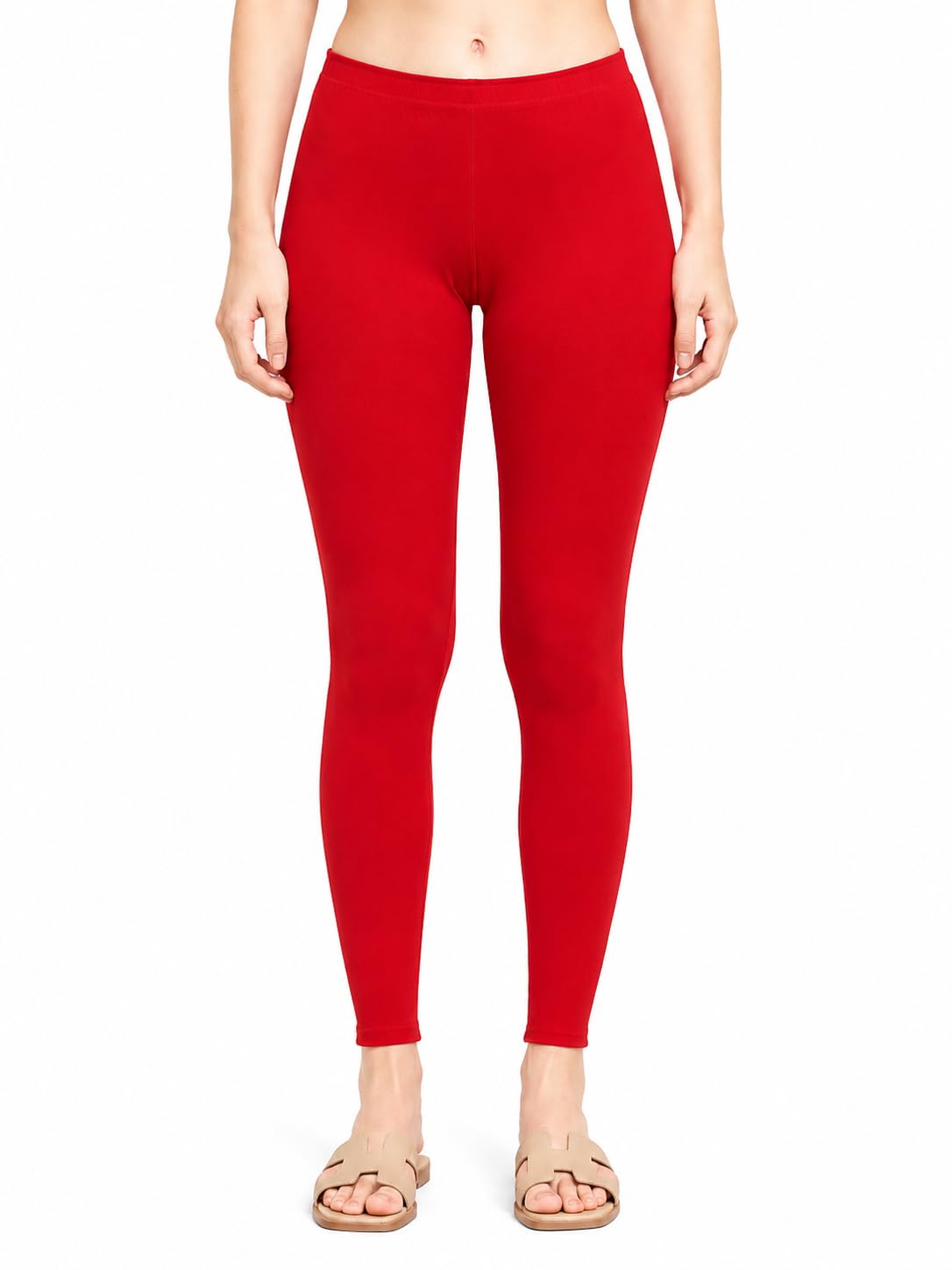 Women's Cotton Lycra Ankle Length Leggings | High Waist | Stretchable | Soft & Comfortable | Solid Casual Wear | Kurti Leggings-picture-28