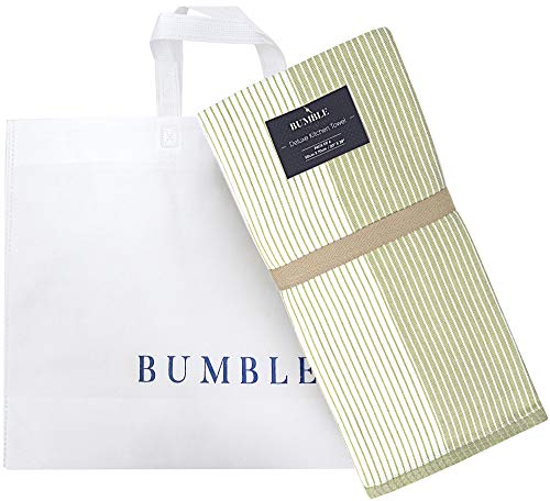 Image of Premium Kitchen Towels (20 inchx 28 inch, 6 Pack) | Large Cotton Dish Towels | Flat & Terry Highly Absorbent Kitchen Linen Set with Hanging Loop | Sage