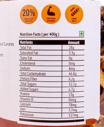 Image of Tattvana Granola 400g | No Refined Sugar | High Fiber | Protein Rich Healthy Breakfast Cereal with Nuts Seeds & Dry Fruits | Natural Energy Booster | Weight Management Superfood