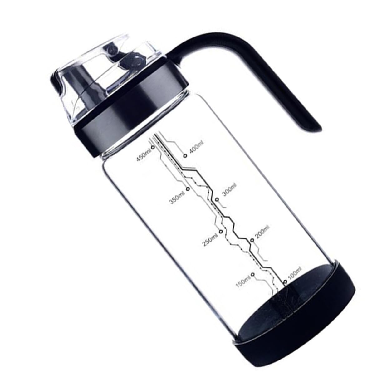 BESTonZON 450ml Automatic Oil Dispenser Bottle Glass with marks Oil Bottle Containers with Automatic Opening and Closing Cap Kitchen Oil Container for Cooking