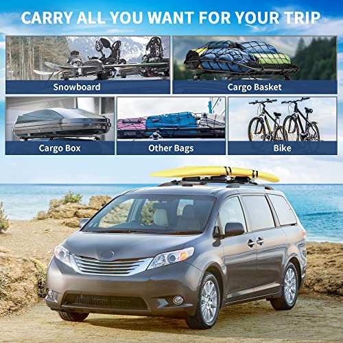 Ledkingdomus Roof Rack Cross Bars Compatible With 2011 2012 2013 2014 2015 2016 2017 2018 2019 2020 Sienna Crossbars, Luggage Racks Cargo Bag Carrier Aluminum Rooftop Crossbar #TOP5