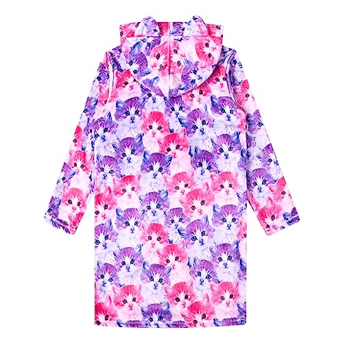 CHILDRENSTAR Girls Robe Kids Cat Bathrobes Plush Soft Fleece Pajamas Sleepwear2