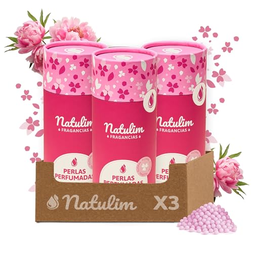 Natulim Perlas Perfumadas - Perlas Aromatizantes para Ropa - Fragancia Duradera - Sin Químicos Nocivos - Apto Pieles Sensibles y todo tipo de Prendas - 90 Lavados – Pack 3 Unidades (Fragancia Floral)