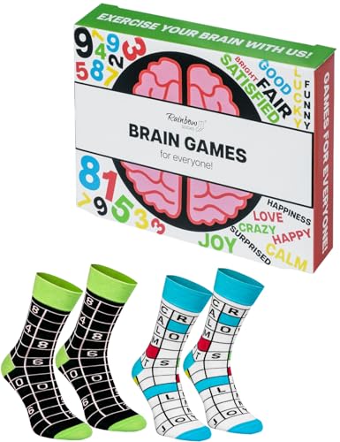 Chaussettes des jeux d'entraînement cérébral homme femme Rainbow Socks 2 paires coton
