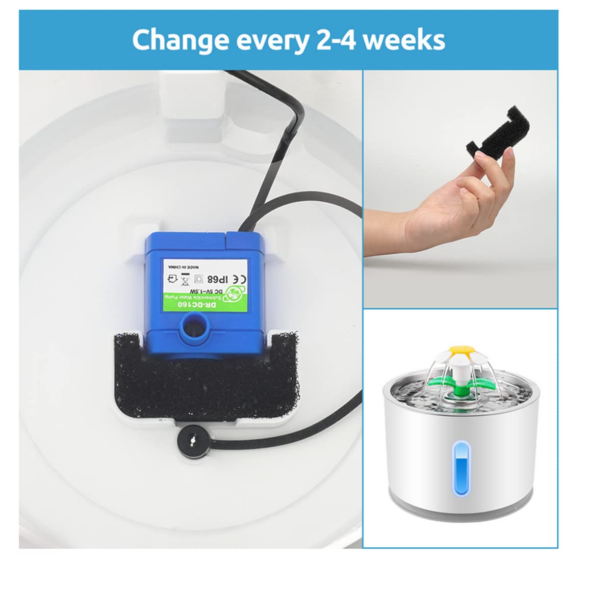 32 filtros de esponja para fuentes de agua de mascotas, dispensador de agua de repuesto para gatos, filtro de espuma para fuente de agua potable para gatos, filtro de espuma de esponja