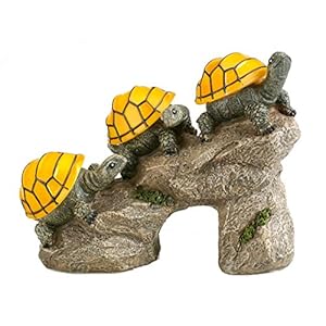 Solar Powered Turtles on Log Outdoor Accent Lighting LED Garden Light Decor Solar Powered Turtles on Log Outdoor Accent Lighting LED Garden Light Decor