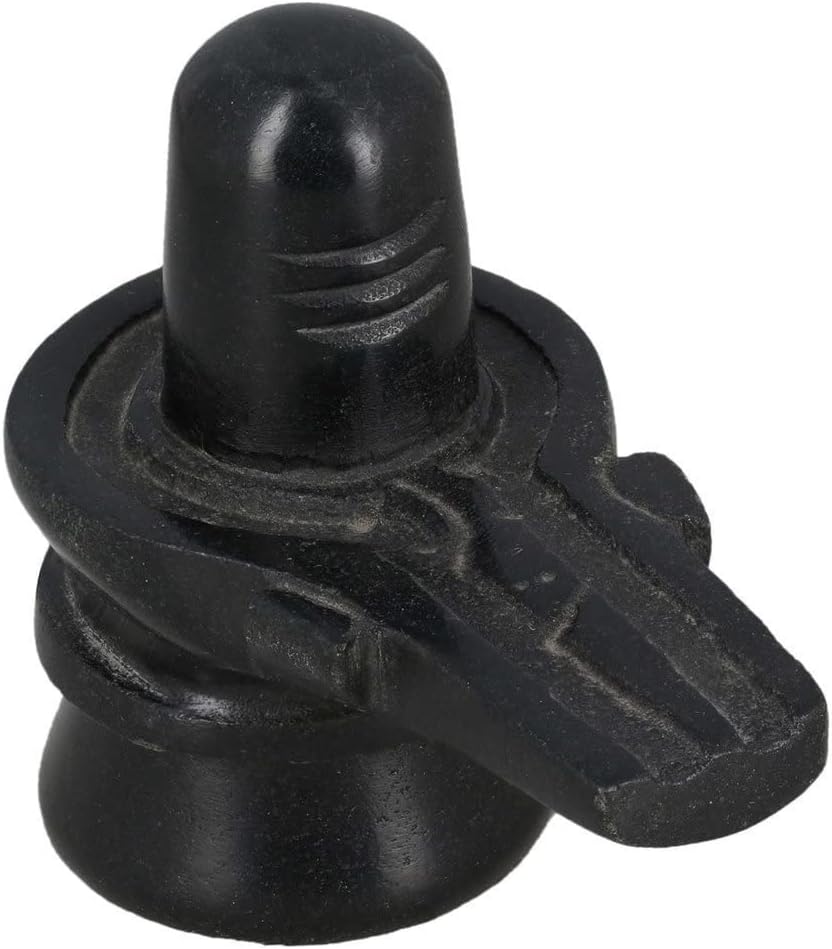 StonKraft Marble Shiva Lingam Shiv Ling Idol Murti Statue Adiyogi (Black Lingam)