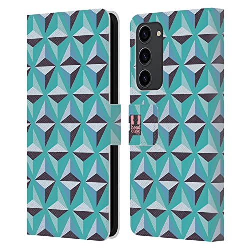 Étui portefeuille en cuir Samsung Galaxy S23+ 5G finitions géométriques