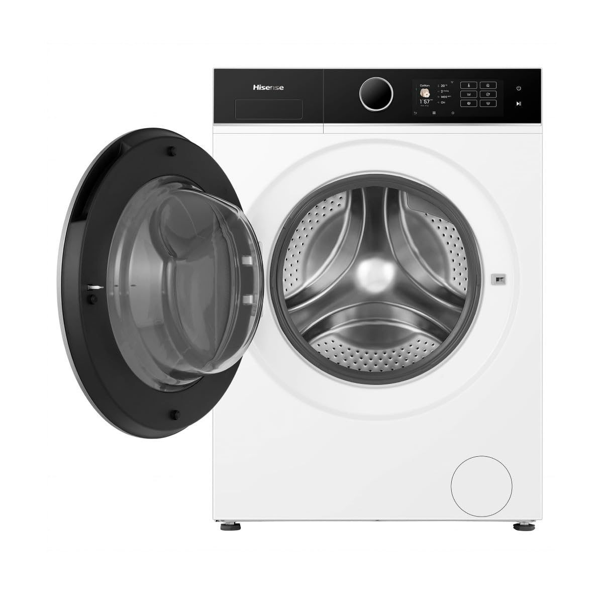 Hisense WD5I8043BWF Waschtrockner Slim Frontlader 8 kg 1400 U/min A Energieklasse Dampf Touch-Display