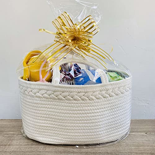Abenkle Baby Diaper Caddy, Nursery Storage Bin And Car Organizer For Diapers And Baby Wipes, Cotton Rope Diaper Basket Caddy, Changing Table Diaper Storage Caddy Baby Gift Baskets, White #TOP5