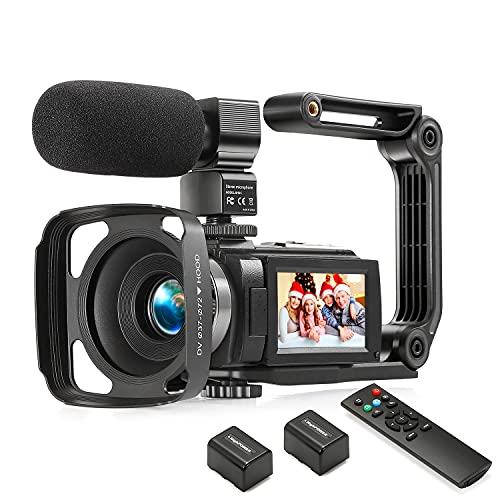 Camcorder 1080P Video Camera KOT 36MP 3.0 Inch IPS Touch Screen 16X Digital Zoom IR Night Vision HD Vlogging Camera Digital Video Camera Camcorder with Microphone Handheld Stabilizer Remote Control