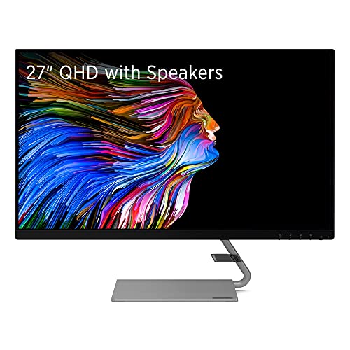 Image of Lenovo Q-Series - Q27Q-1L, 27 Inch (68.6 Cm) 2560 X 1440 Pixels 2K Qhd IPS Led Monitor | 2X3W Speakers, 99% Srgb, 75Hz, AMD Freesync, Hdmi, Natural Low Blue Light, Lenovo Artery (Iron Grey)