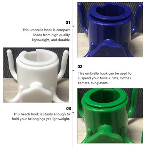 BESPORTBLE 2Pcs 4- Pontas de Plástico Guarda- Chuva de Praia Guarda- Chuva Pendurado Gancho Cabide p