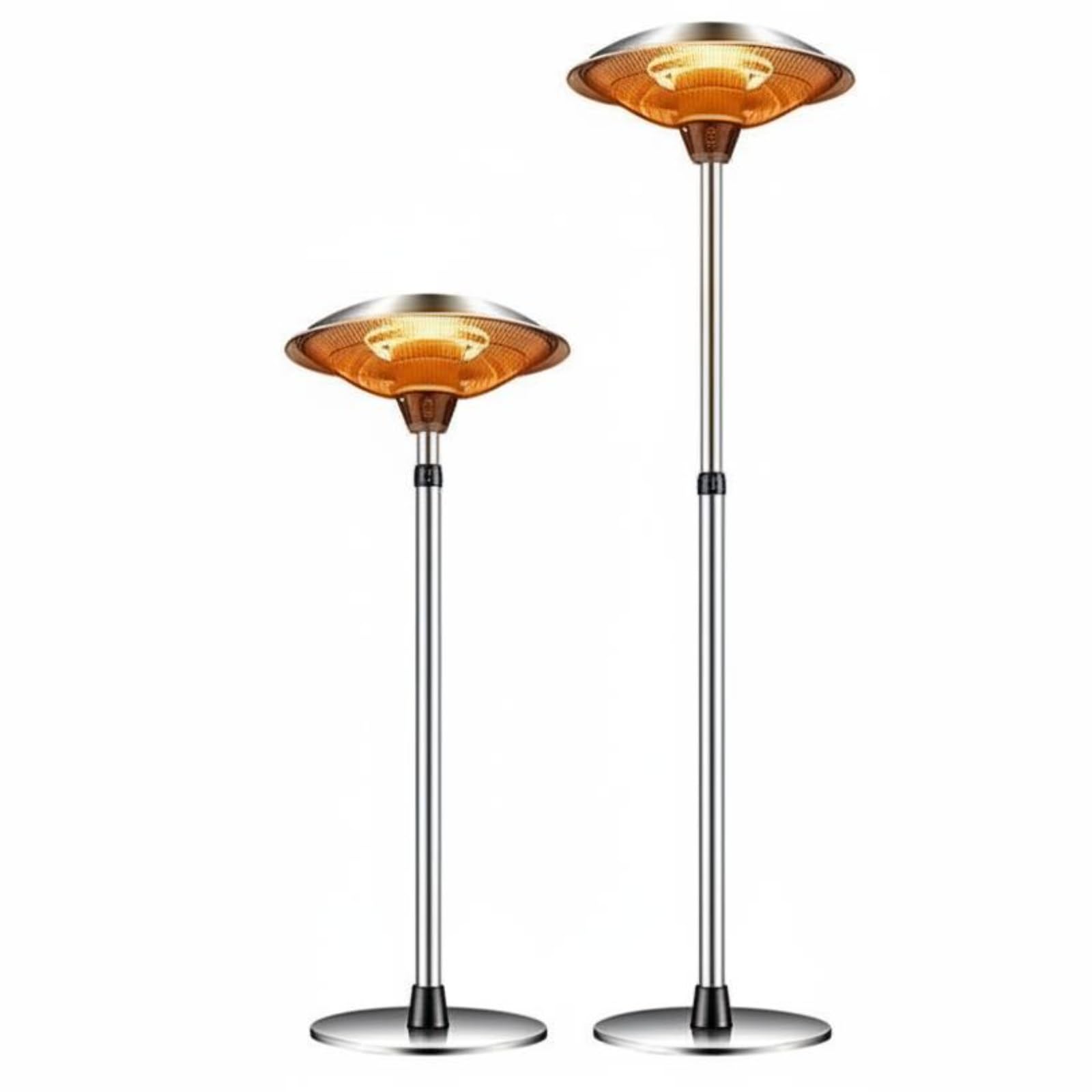 Electric Outdoor Heater, Adjustable Height, Infrared Patio Heater, Waterproof, for Porch Silver Small SF2200-image-7