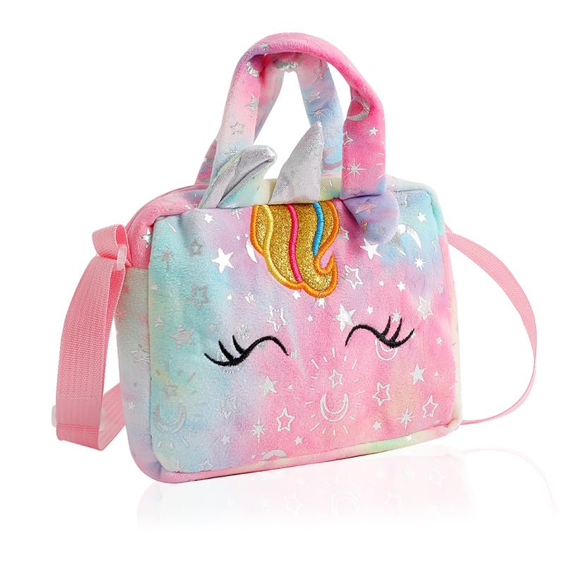 Cute Unicorn Corduroy Shoulder Bag Crossbody Bag Cute Animal Unicorn Crossbody Purse Tote