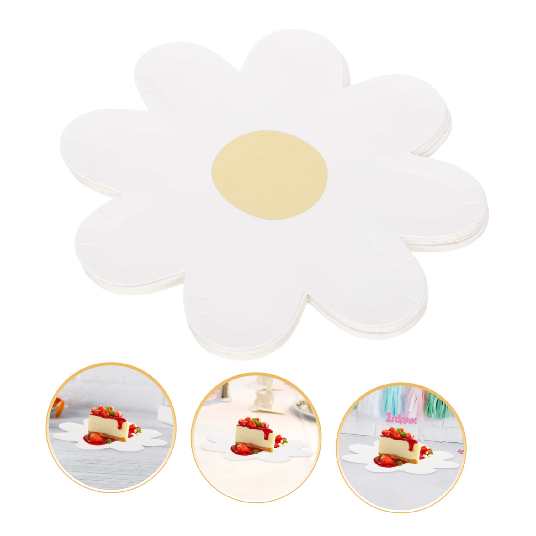 Mikinona Platos Desechables Forma De Flor De Vajilla Para Fiestas Bodas Y Celebraciones Resistentes Y Prácticos Para Cumpleaños 20 Piezas X 5