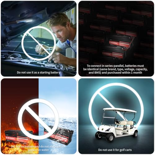 Image of 2 pack Dumfume 12V 200Ah LiFePO4 Lithium Battery,2560Wh Energy,1280W Load,200A BMS & 95% Discharge Efficiency,15000+ Cycles for Solar RV Off-Grid Camping Home Backup