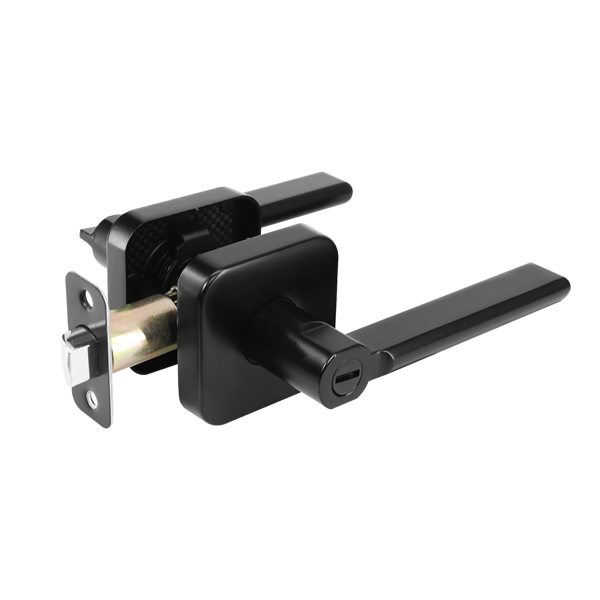 Redunest Black Interior Privacy Door Levers, 2 Pack Privacy Door Handle