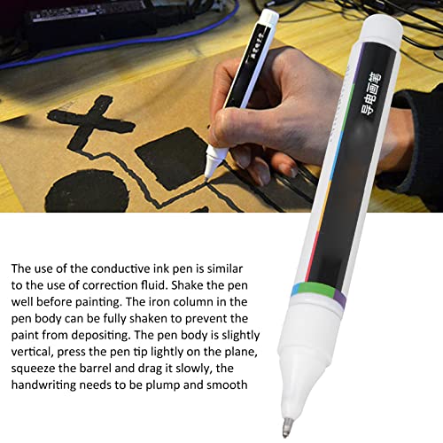Image of Conductive Ink Pen Electric Paint Pen Fast Drawing Circuit Repair Tool for PCB DIY ABS Black 1 Pc Oil Based Conductive Formula for Greeting Card Electronic Projects