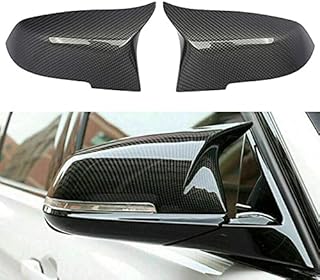 1 Pair Wing Mirror Cover Caps Carbon Fiber Car Rearview Mirror Cover Replacement for B-M-W 3 Series F30 F34 F31, 4 Series F32 F33 F36 F87 M2 X1 Series E84 (Black)