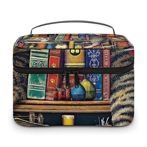 メイクボックス コスメ収納 大容量 ブックシェルフ 欧米風 かわいい 猫柄 フクロウ 化粧ポーチ 化粧品入れ メイク収納ケース 軽量 持ち運び アクセサリー 小物入れ おしゃれ 旅行 出張用 プレゼント