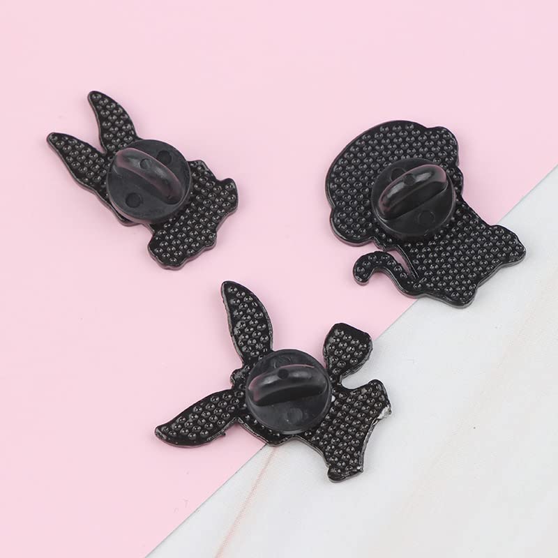 Image of Ximimark 3 PCS Funny Rabbit Lapel Pin Halloween Game Player Cute Animal Brooch Denim Jacket Decoration