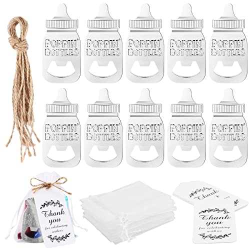 Lot de 10 décapsuleurs pour fête prénatale, baptême, fête prénatale, baptême, fête d'anniversaire, décoration souvenir de bébé, cadeaux d'invités...