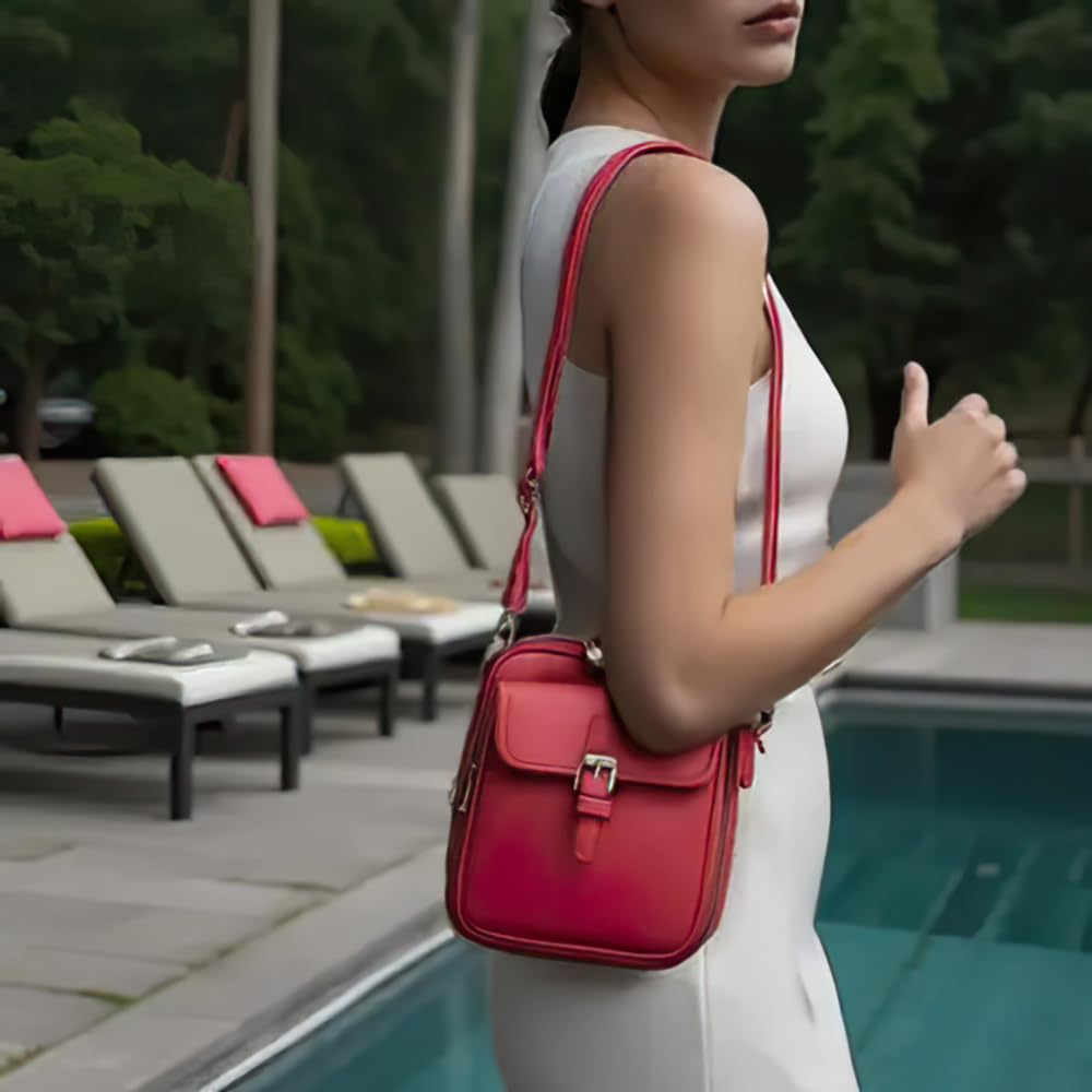 Bolsos cruzados de piel sintética para mujer, Bolso multifuncional de gran capacidad con múltiples compartimentos, Bolso bandolera
