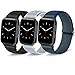 Produktbild 3 Pack Kompatibel mit Apple Watch Armband 38mm 42mm 40mm 44mm, Ersatzband Nylon Einstellbares Weiches Leichtes Atmungsaktives für die iWatch Serie SE 6 5 4 3 2 1 (Black/Blue Green/Seashell, 42mm/44mm)